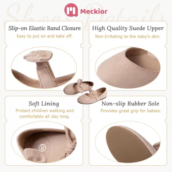 Meckior Toddler Little Girl Mary Jane Dress Shoes Ballet Flats for Girl Party School Shoes Bowknot Princess ShoesA10Pink