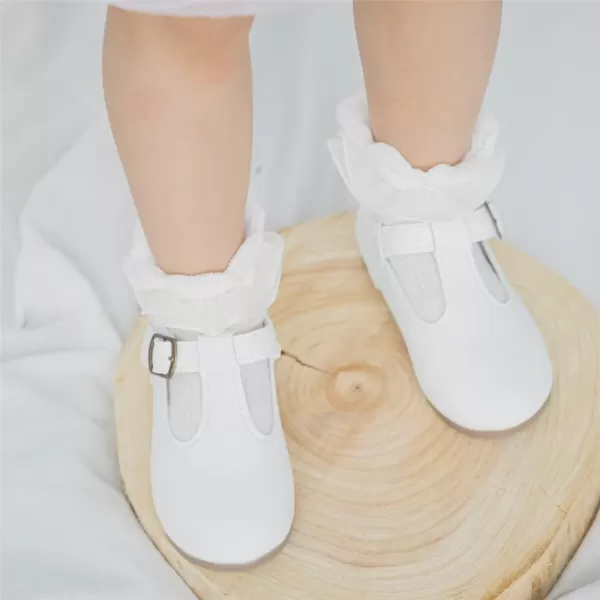 Meckior Toddler Little Girl Mary Jane Dress Shoes Ballet Flats for Girl Party School Shoes Bowknot Princess ShoesB01White