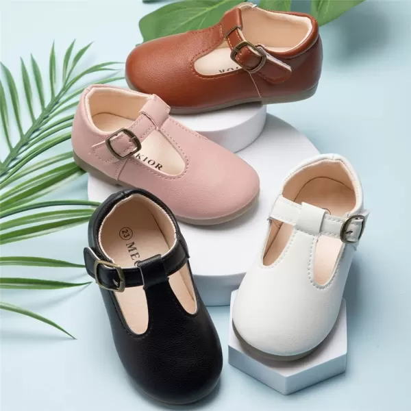 Meckior Toddler Little Girl Mary Jane Dress Shoes Ballet Flats for Girl Party School Shoes Bowknot Princess ShoesB01White