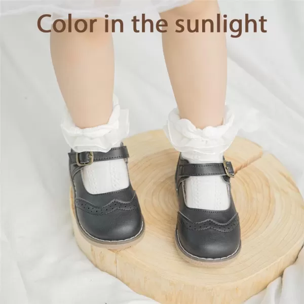 Meckior Toddler Little Girl Mary Jane Dress Shoes Ballet Flats for Girl Party School Shoes Bowknot Princess ShoesC01Black