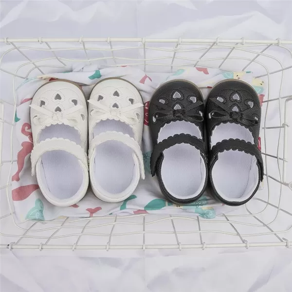 Meckior Toddler Little Girl Mary Jane Dress Shoes Ballet Flats for Girl Party School Shoes Bowknot Princess ShoesZ20Black