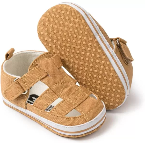 Meckior Baby Infant Boy Girl Sandals Newborn NonSlip Soft Rubber Sole Sandals for Baby Boys OpenToe Outdoor Casual Summer First Walkers ShoesD01Coffee