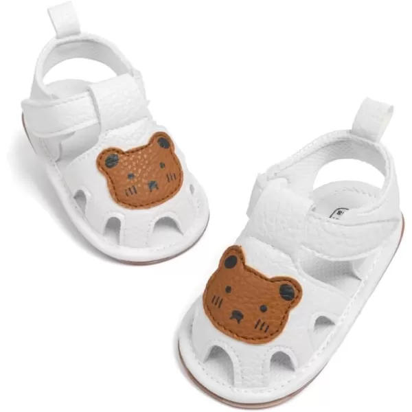 Meckior Baby Infant Boy Girl Sandals Newborn NonSlip Soft Rubber Sole Sandals for Baby Boys OpenToe Outdoor Casual Summer First Walkers ShoesD10White