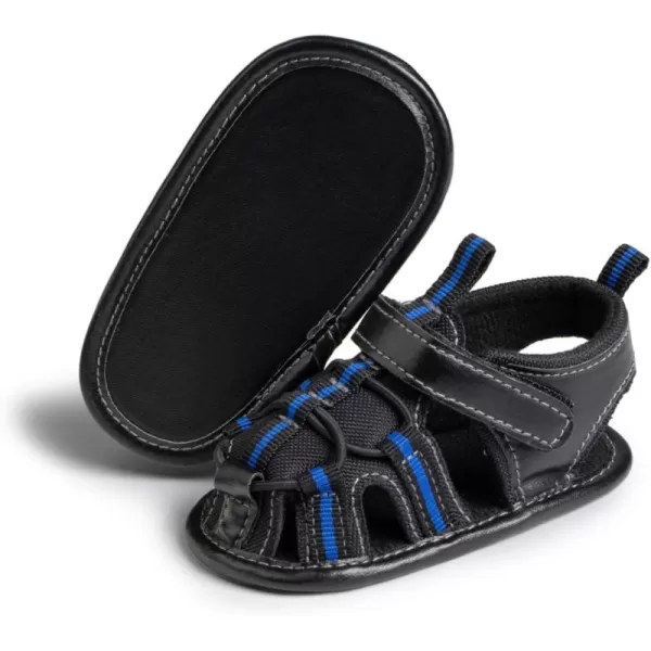 Meckior Baby Infant Boy Girl Sandals Newborn NonSlip Soft Rubber Sole Sandals for Baby Boys OpenToe Outdoor Casual Summer First Walkers ShoesG01Black
