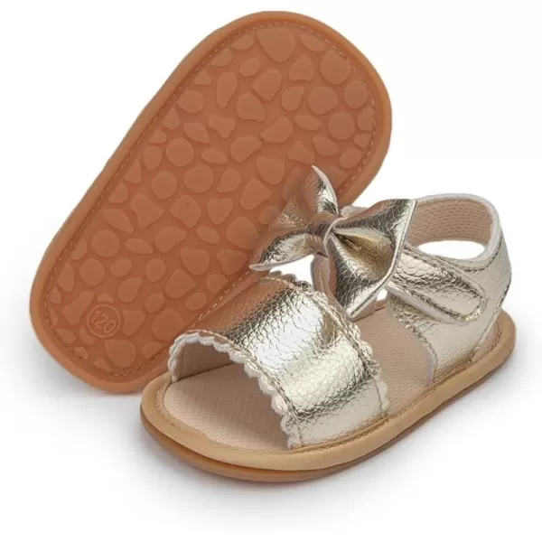 Meckior Baby Toddler Infant Girls PU Leather Soft Open Toe Summer Sandals Flower Princess Flat Shoes