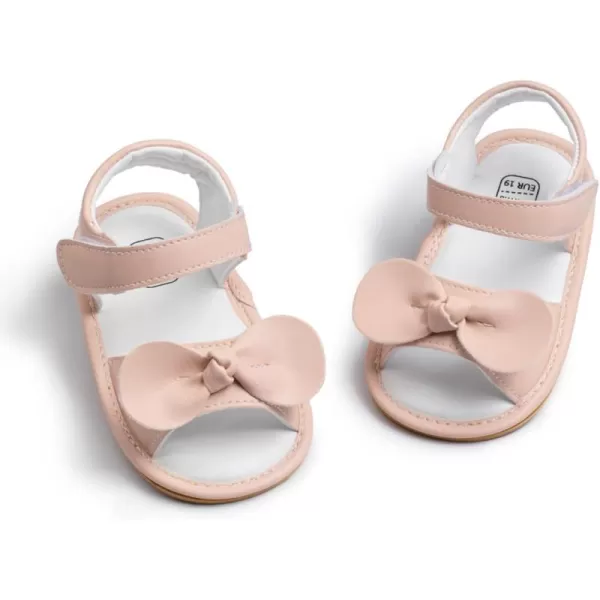 Meckior Baby Toddler Infant Girls PU Leather Soft Open Toe Summer Sandals Flower Princess Flat ShoesB11Pink