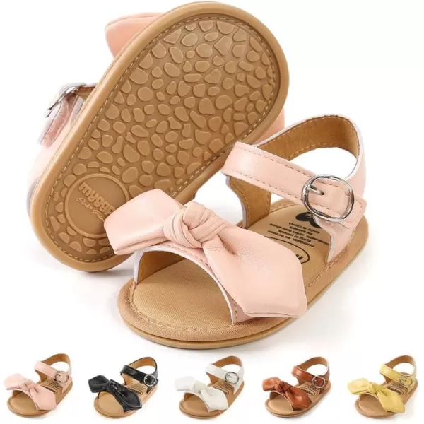 Meckior Baby Toddler Infant Girls PU Leather Soft Open Toe Summer Sandals Flower Princess Flat ShoesZ13Pink