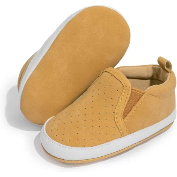Meckior Infant Baby Girls Boys Canvas Shoes Soft Sole Toddler Slip On Newborn Crib Moccasins Casual Sneaker Austin Boys Flat Lazy Loafers First Walkers Skate ShoeZ03Yellow