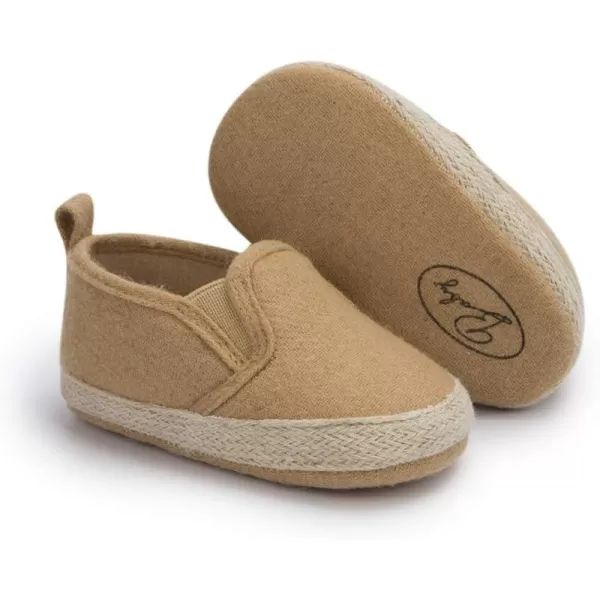 Meckior Infant Baby Girls Boys Canvas Shoes Soft Sole Toddler Slip On Newborn Crib Moccasins Casual Sneaker Austin Boys Flat Lazy Loafers First Walkers Skate ShoeE01Khaki