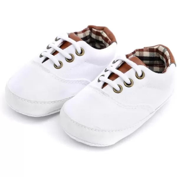 Meckior Infant Baby Girls Boys Canvas Shoes Soft Sole Toddler Slip On Newborn Crib Moccasins Casual Sneaker Austin Boys Flat Lazy Loafers First Walkers Skate ShoeB10White