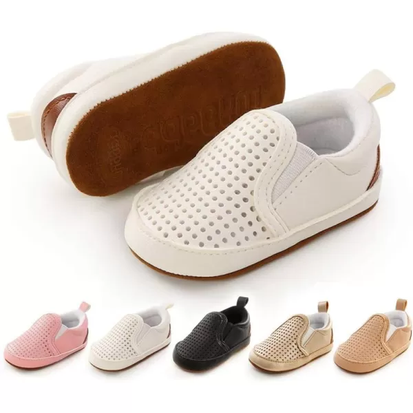 Meckior Infant Baby Girls Boys Canvas Shoes Soft Sole Toddler Slip On Newborn Crib Moccasins Casual Sneaker Austin Boys Flat Lazy Loafers First Walkers Skate ShoeG10White
