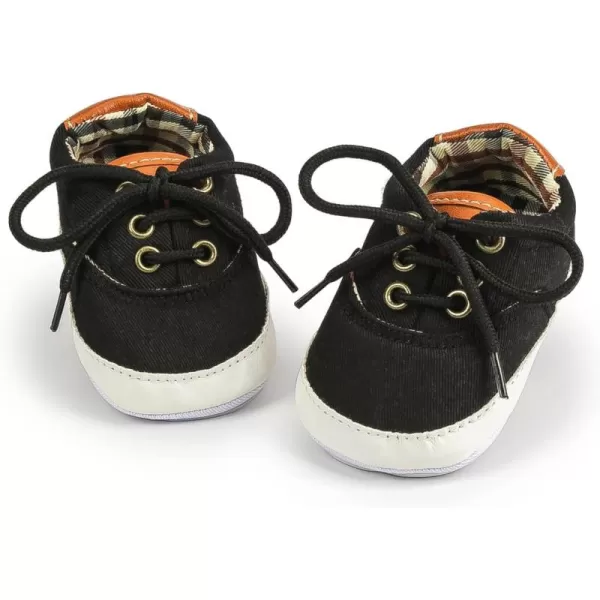 Meckior Infant Baby Girls Boys Canvas Shoes Soft Sole Toddler Slip On Newborn Crib Moccasins Casual Sneaker Austin Boys Flat Lazy Loafers First Walkers Skate ShoeB10Black With Rubber Sole