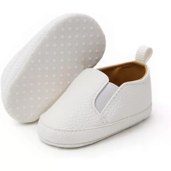 Meckior Infant Baby Girls Boys Canvas Shoes Soft Sole Toddler Slip On Newborn Crib Moccasins Casual Sneaker Austin Boys Flat Lazy Loafers First Walkers Skate ShoeAWhite