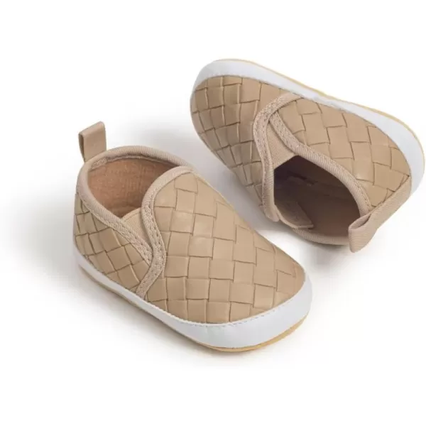 Meckior Infant Baby Girls Boys Canvas Shoes Soft Sole Toddler Slip On Newborn Crib Moccasins Casual Sneaker Austin Boys Flat Lazy Loafers First Walkers Skate ShoeB01Beige