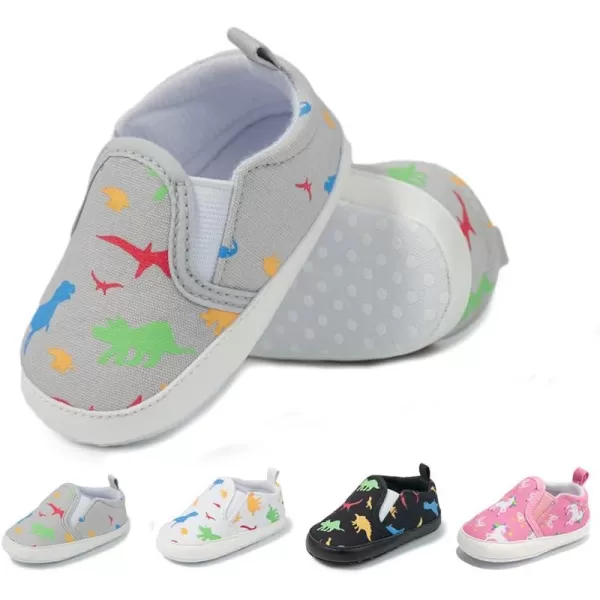 Meckior Infant Baby Girls Boys Canvas Shoes Soft Sole Toddler Slip On Newborn Crib Moccasins Casual Sneaker Austin Boys Flat Lazy Loafers First Walkers Skate ShoeD01Gray