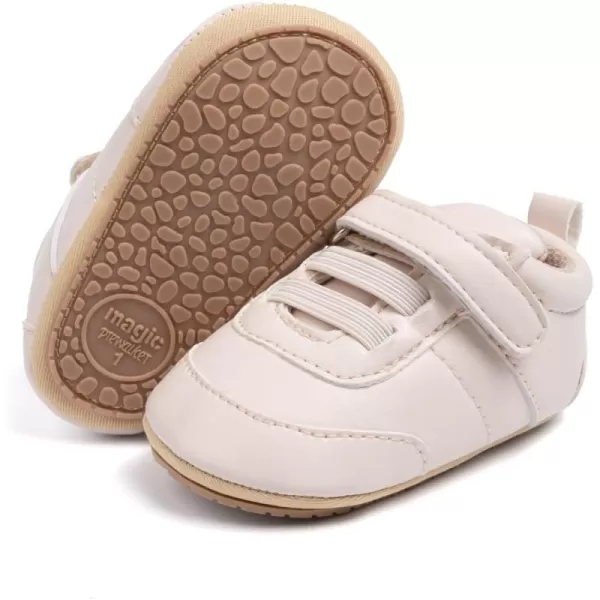 Meckior Infant Baby Girls Boys Canvas Shoes Soft Sole Toddler Slip On Newborn Crib Moccasins Casual Sneaker Austin Boys Flat Lazy Loafers First Walkers Skate ShoeB05Apricot