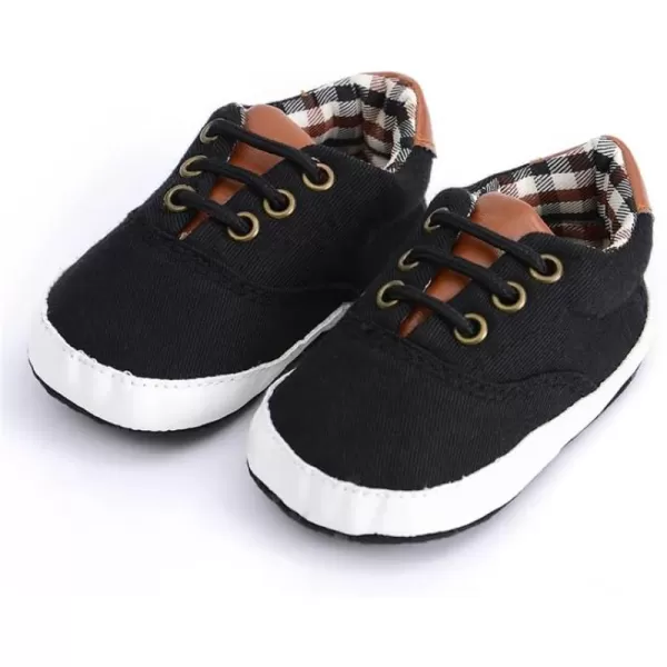 Meckior Infant Baby Girls Boys Canvas Shoes Soft Sole Toddler Slip On Newborn Crib Moccasins Casual Sneaker Austin Boys Flat Lazy Loafers First Walkers Skate ShoeB10Black