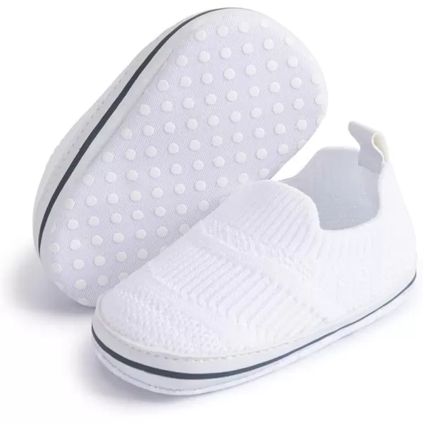 Meckior Infant Baby Girls Boys Canvas Shoes Soft Sole Toddler Slip On Newborn Crib Moccasins Casual Sneaker Austin Boys Flat Lazy Loafers First Walkers Skate ShoeE20White
