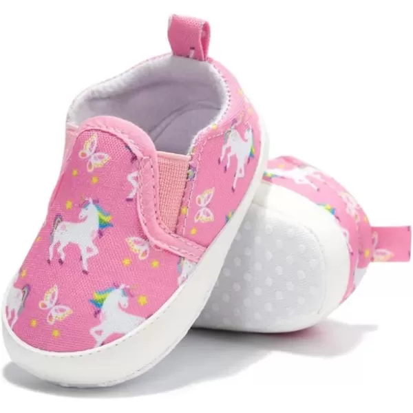 Meckior Infant Baby Girls Boys Canvas Shoes Soft Sole Toddler Slip On Newborn Crib Moccasins Casual Sneaker Austin Boys Flat Lazy Loafers First Walkers Skate ShoeD01Pink