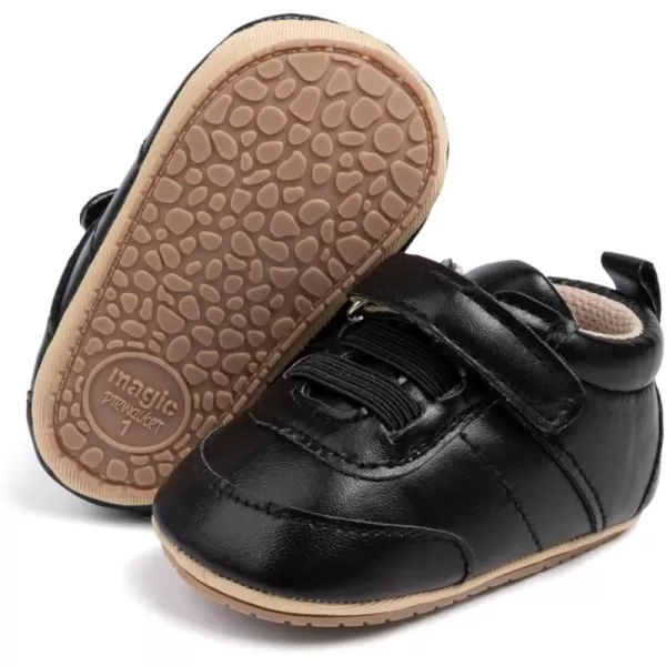 Meckior Infant Baby Girls Boys Canvas Shoes Soft Sole Toddler Slip On Newborn Crib Moccasins Casual Sneaker Austin Boys Flat Lazy Loafers First Walkers Skate ShoeB05Black