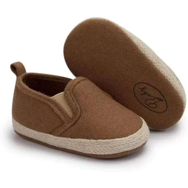 Meckior Infant Baby Girls Boys Canvas Shoes Soft Sole Toddler Slip On Newborn Crib Moccasins Casual Sneaker Austin Boys Flat Lazy Loafers First Walkers Skate ShoeE01Deep Coffee