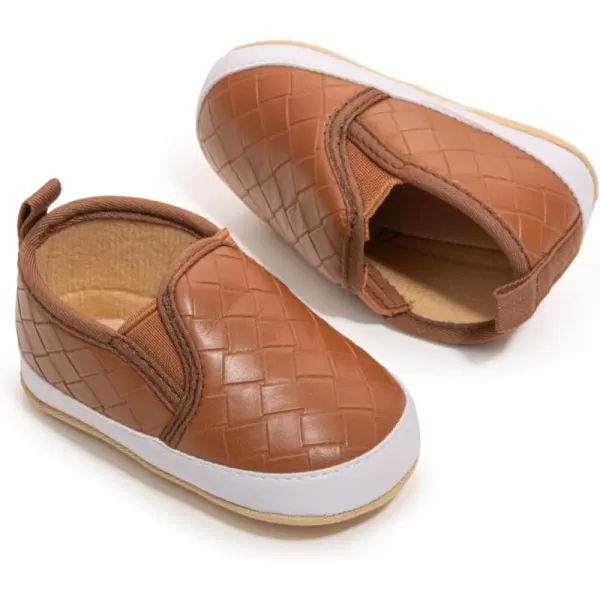 Meckior Infant Baby Girls Boys Canvas Shoes Soft Sole Toddler Slip On Newborn Crib Moccasins Casual Sneaker Austin Boys Flat Lazy Loafers First Walkers Skate ShoeB01Brown