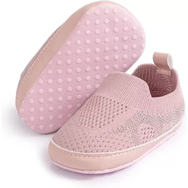 Meckior Infant Baby Girls Boys Canvas Shoes Soft Sole Toddler Slip On Newborn Crib Moccasins Casual Sneaker Austin Boys Flat Lazy Loafers First Walkers Skate ShoeE20Pink