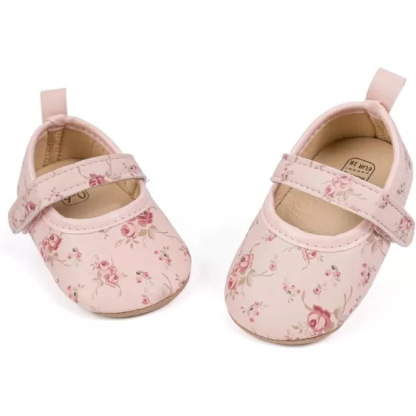 Meckior Infant Baby Girls Boys Handmade Princess Flats Toddler First Walkers Soft PU Leather NonSlip Crib Wedding Dress ShoesA08Pink