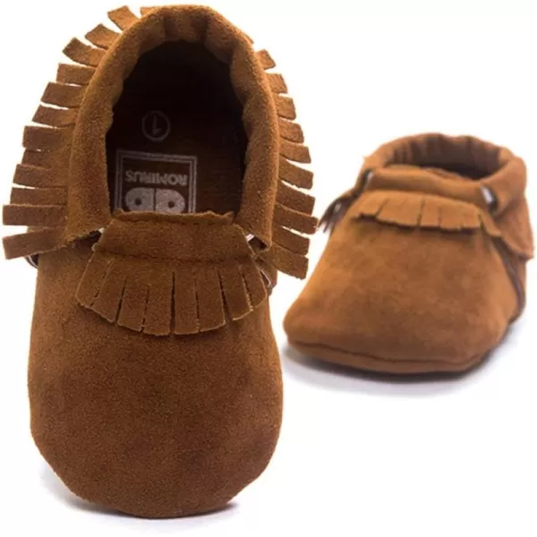 Meckior Infant Baby Girls Boys Premium Soft Sole Tassel Bowknot Moccasins Toddler Prewalker Princess AntiSlip Crib Baptism Loafers ShoesA01Coffee