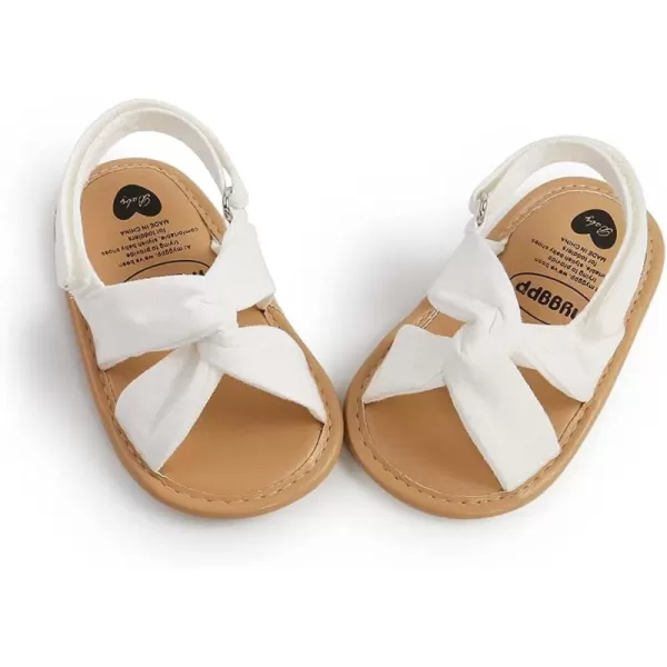 Meckior Infant Baby Girls Boys Summer Sandals Open Toe Lace Princess Dress Wedding Flats Shoes Newborn Toddler Soft Nonslip Sole First Walker Crib ShoesA02White