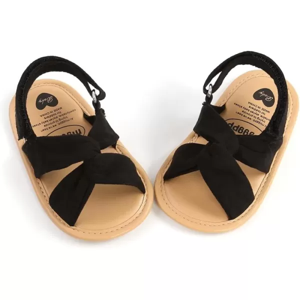 Meckior Infant Baby Girls Boys Summer Sandals Open Toe Lace Princess Dress Wedding Flats Shoes Newborn Toddler Soft Nonslip Sole First Walker Crib ShoesA02Black
