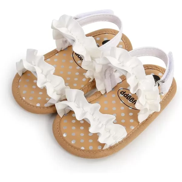 Meckior Infant Baby Girls Boys Summer Sandals Open Toe Lace Princess Dress Wedding Flats Shoes Newborn Toddler Soft Nonslip Sole First Walker Crib ShoesA03White