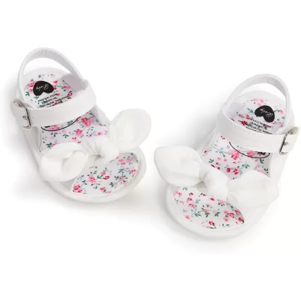 Meckior Infant Baby Girls Boys Summer Sandals Open Toe Lace Princess Dress Wedding Flats Shoes Newborn Toddler Soft Nonslip Sole First Walker Crib ShoesA10White