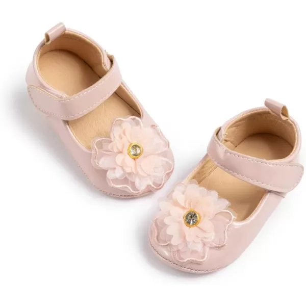 Meckior Infant Baby Girls Soft Sole Bowknot Princess Wedding Dress Mary Jane Flats Prewalker Newborn Light Baby Sneaker ShoesB01Pink
