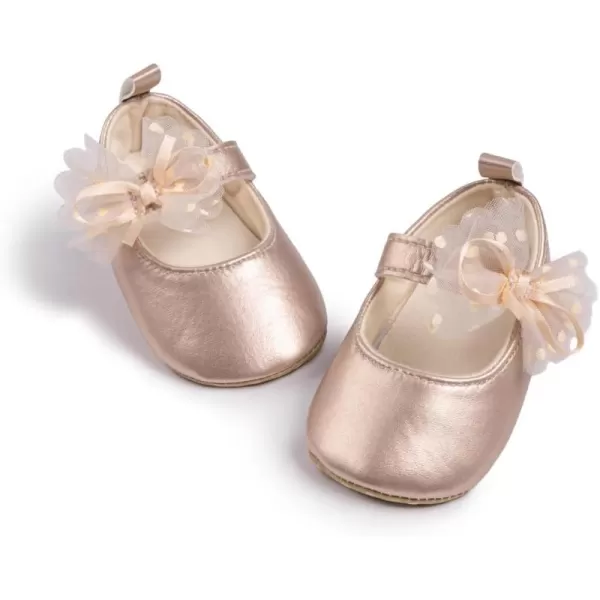Meckior Infant Baby Girls Soft Sole Bowknot Princess Wedding Dress Mary Jane Flats Prewalker Newborn Light Baby Sneaker ShoesB02Pink