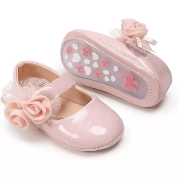 Meckior Infant Baby Girls Soft Sole Bowknot Princess Wedding Dress Mary Jane Flats Prewalker Newborn Light Baby Sneaker ShoesB03Pink
