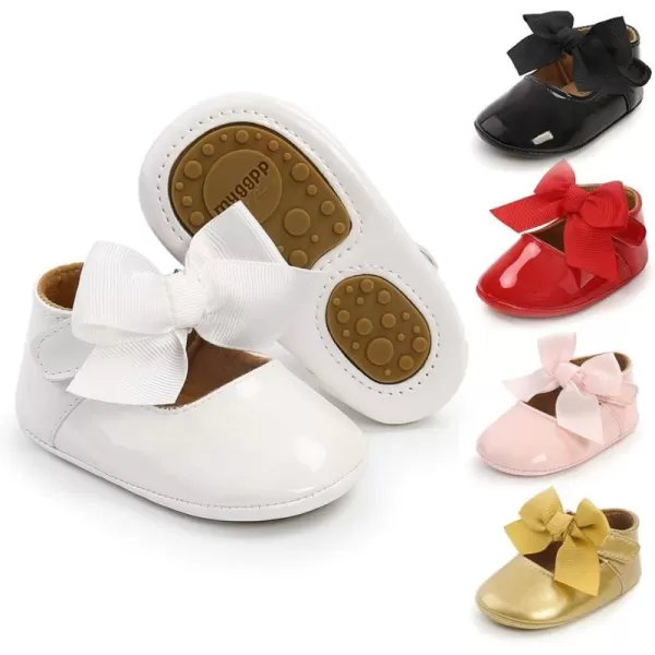 Meckior Infant Baby Girls Soft Sole Bowknot Princess Wedding Dress Mary Jane Flats Prewalker Newborn Light Baby Sneaker ShoesC20White
