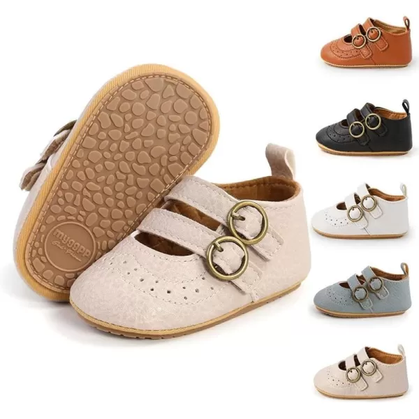 Meckior Infant Baby Girls Soft Sole Bowknot Princess Wedding Dress Mary Jane Flats Prewalker Newborn Light Baby Sneaker ShoesD20Beige