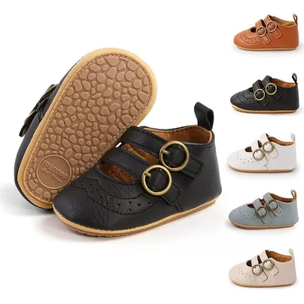 Meckior Infant Baby Girls Soft Sole Bowknot Princess Wedding Dress Mary Jane Flats Prewalker Newborn Light Baby Sneaker ShoesD20Black