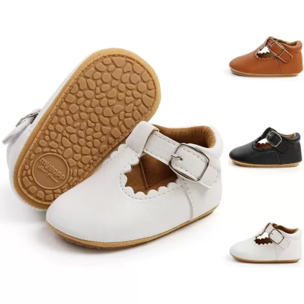 Meckior Infant Baby Girls Soft Sole Bowknot Princess Wedding Dress Mary Jane Flats Prewalker Newborn Light Baby Sneaker ShoesE20White