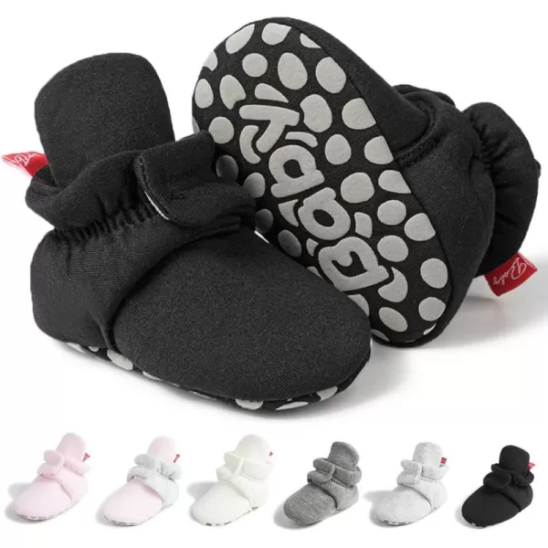 Meckior Newborn Infant Baby Girls Boys Warm Fleece Winter Booties First Walkers Slippers ShoesA10Black