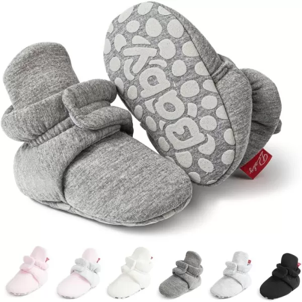Meckior Newborn Infant Baby Girls Boys Warm Fleece Winter Booties First Walkers Slippers ShoesA10Deep Grey