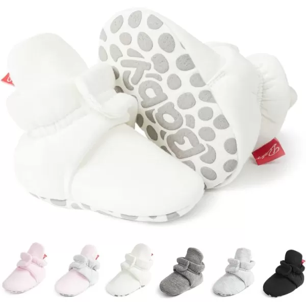 Meckior Newborn Infant Baby Girls Boys Warm Fleece Winter Booties First Walkers Slippers ShoesA10White