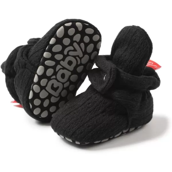 Meckior Newborn Infant Baby Girls Boys Warm Fleece Winter Booties First Walkers Slippers ShoesA12Black