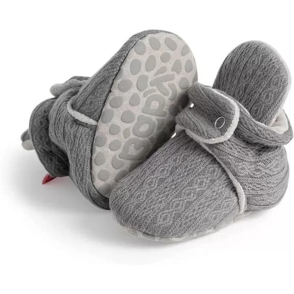 Meckior Newborn Infant Baby Girls Boys Warm Fleece Winter Booties First Walkers Slippers ShoesA12Gray