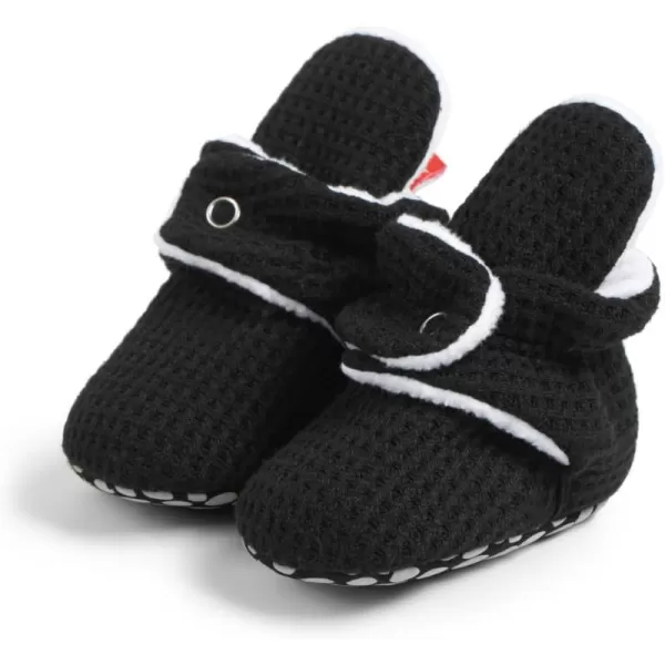 Meckior Newborn Infant Baby Girls Boys Warm Fleece Winter Booties First Walkers Slippers ShoesA14Black