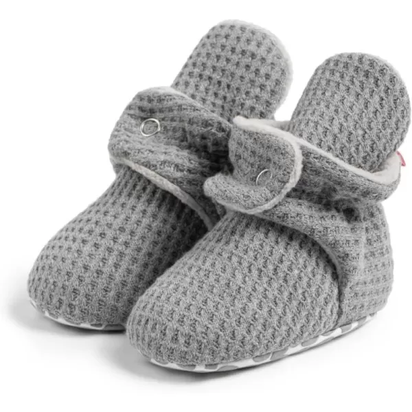 Meckior Newborn Infant Baby Girls Boys Warm Fleece Winter Booties First Walkers Slippers ShoesA14Dark Grey
