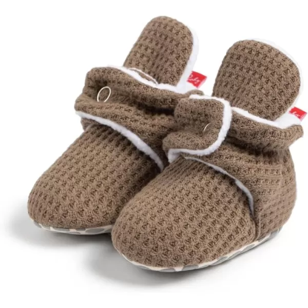 Meckior Newborn Infant Baby Girls Boys Warm Fleece Winter Booties First Walkers Slippers ShoesA14Khaki