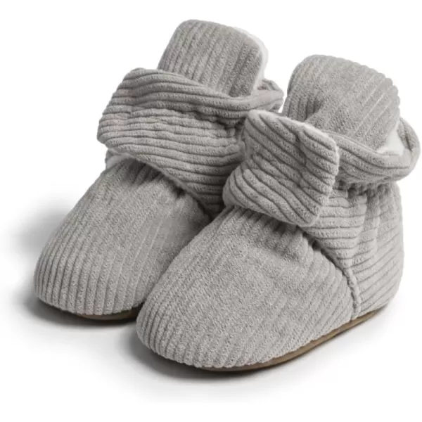 Meckior Newborn Infant Baby Girls Boys Warm Fleece Winter Booties First Walkers Slippers ShoesA16Light Grey