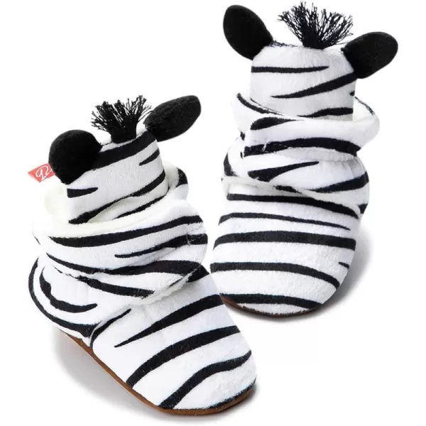 Meckior Newborn Infant Baby Girls Boys Warm Fleece Winter Booties First Walkers Slippers ShoesAZebra